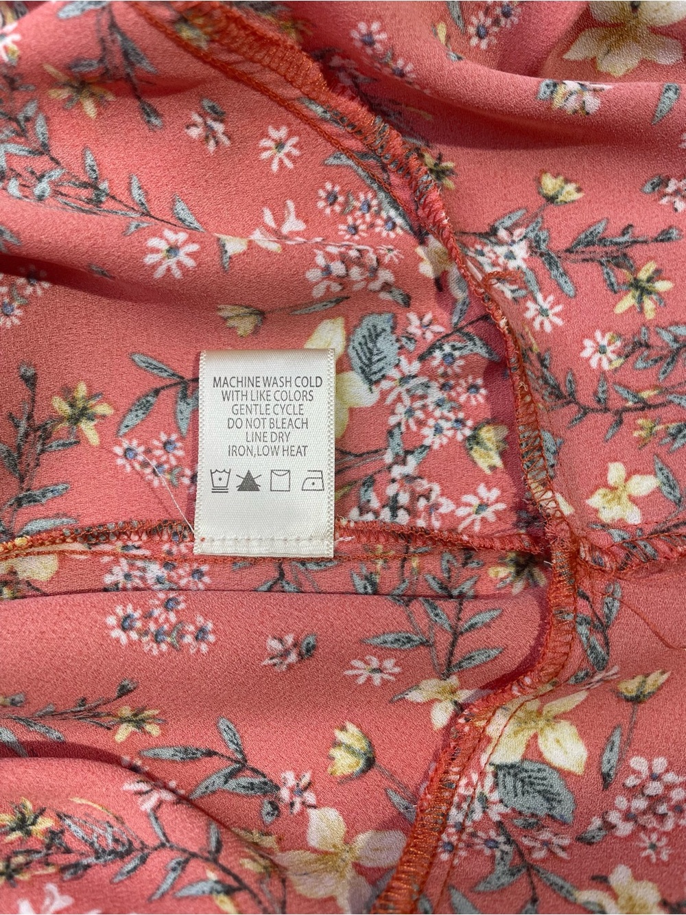 NWT Max Studio Large Coral Floral Wrap Skirt with Ruffle High-Low Hemline - Picture 6 of 7
